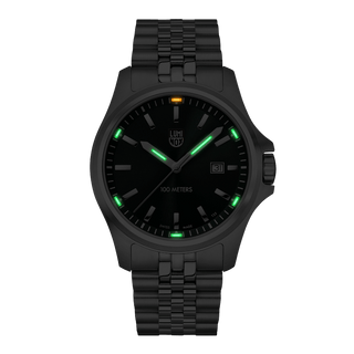 Sport Timer, 43 mm, Sport Uhr - 2537	,Nachtansicht mit grünen und orangenen Leuchtröhren