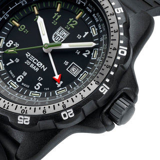 RECON Nav Spec, 46 mm, Outdoor Abenteuer Uhr - 8837.SET	, Detailansicht Ziffernblatt und Krone