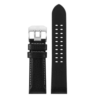 Leder Armband, 24 mm, FEX.2401.20Q.K, Schwarz mit weißer Naht