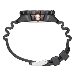 Bear Grylls Survival, 42 mm, Taucheruhr - 3729, Seitenansicht mit Krone und Armband